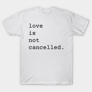 Love Is Not Cancelled Cute and Funny Valentine's Day Gift T-Shirt